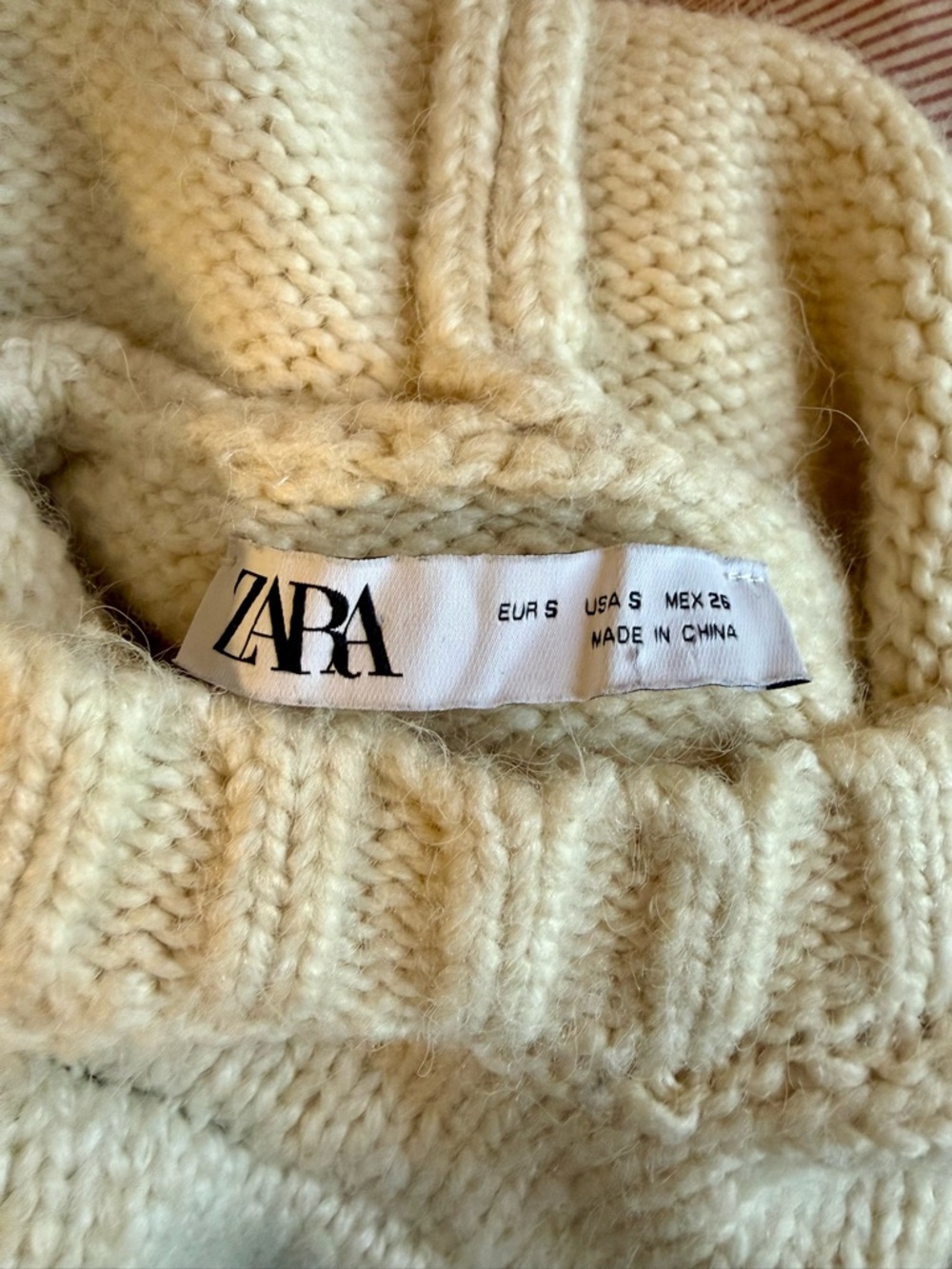 Zara Cream and Black Striped Turtleneck Sweater - Picture 3 of 3